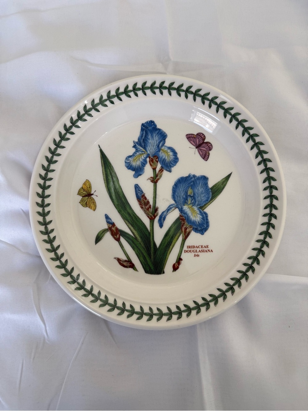 Portmeirion Botanic Garden Iris Plate - Blue, Green, Yellow, Purple